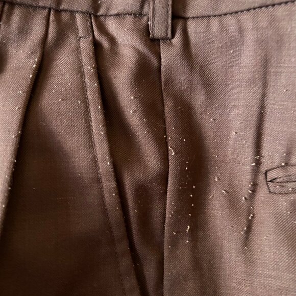 Womens Ronny Kobo Brown (Item- 76) Polyester Wool Blend Pleated Dress Pants 4 - Picture 13 of 14